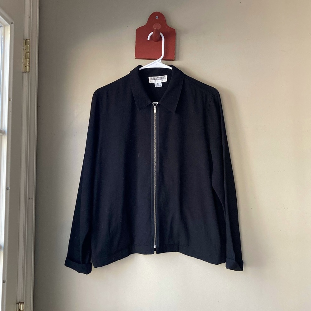 Vintage Saks Fifth Avenue Lightweight Collared Zip Up Jacket Petite L